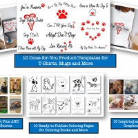 Dog Ekit Niche Templates, Coloring Pages and Graphics