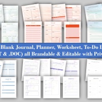 Fill-in-The-Blanks Templates for Journals, Planners, Worksheets, To-Do Lists and Checklists