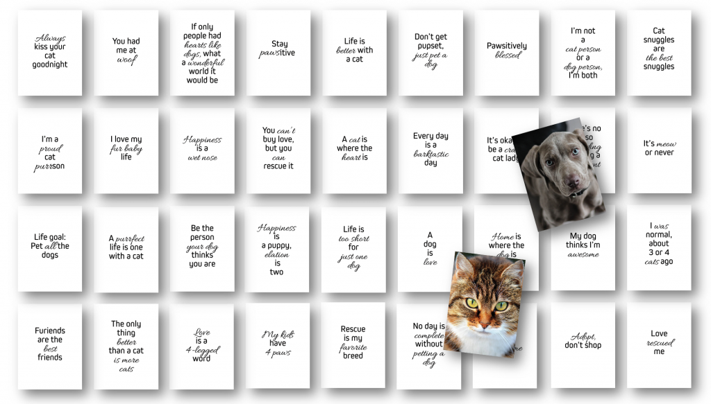 "For the Love of Pets" Card Deck