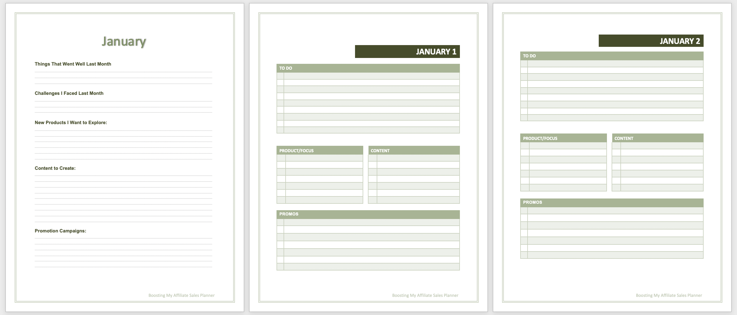 Affiliate Sales Planner Affiliate Sales Planner