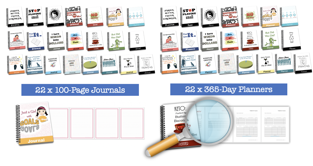 22 Editable PLR Journals and Planners