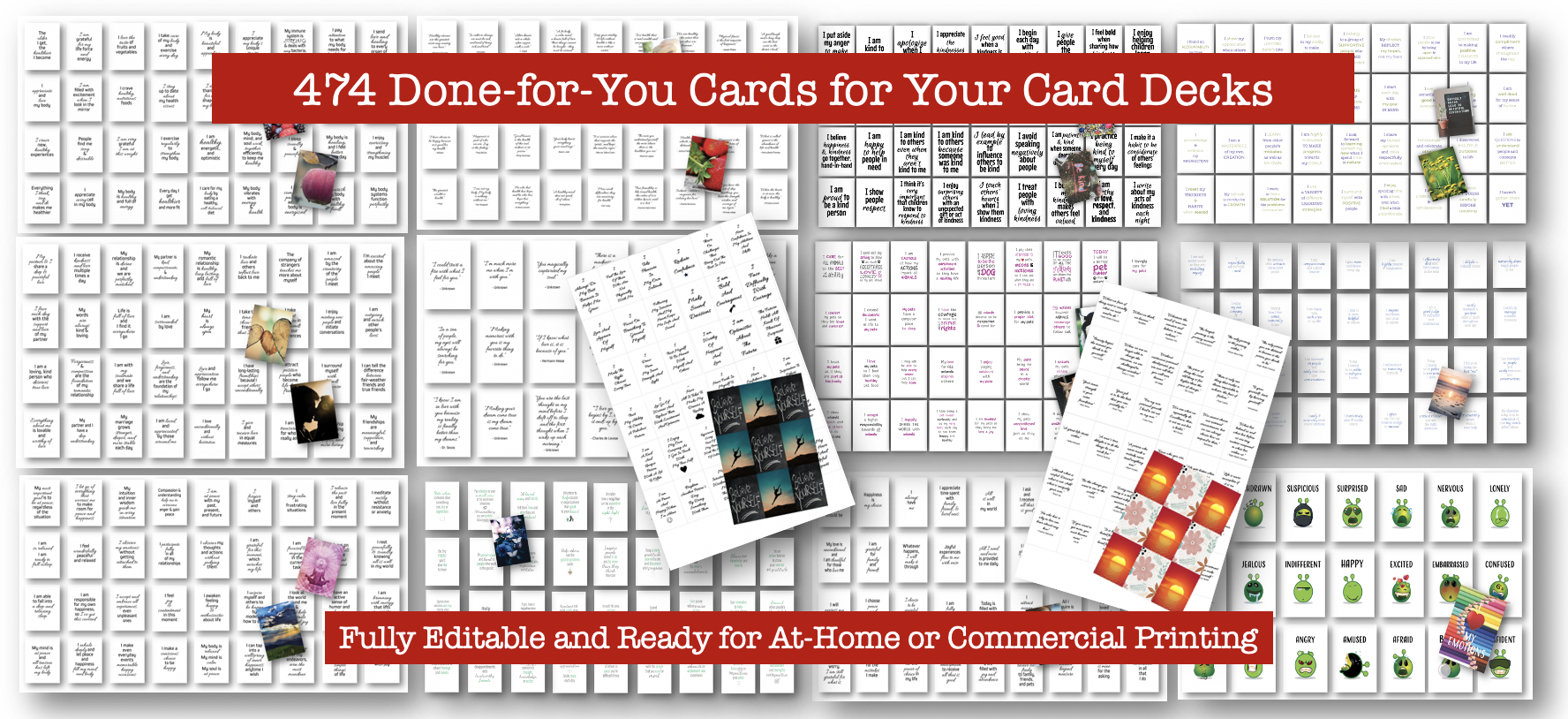 Card Decks For Personal Development 453 Cards on various topic including Law of attraction, Growth Mindset and more