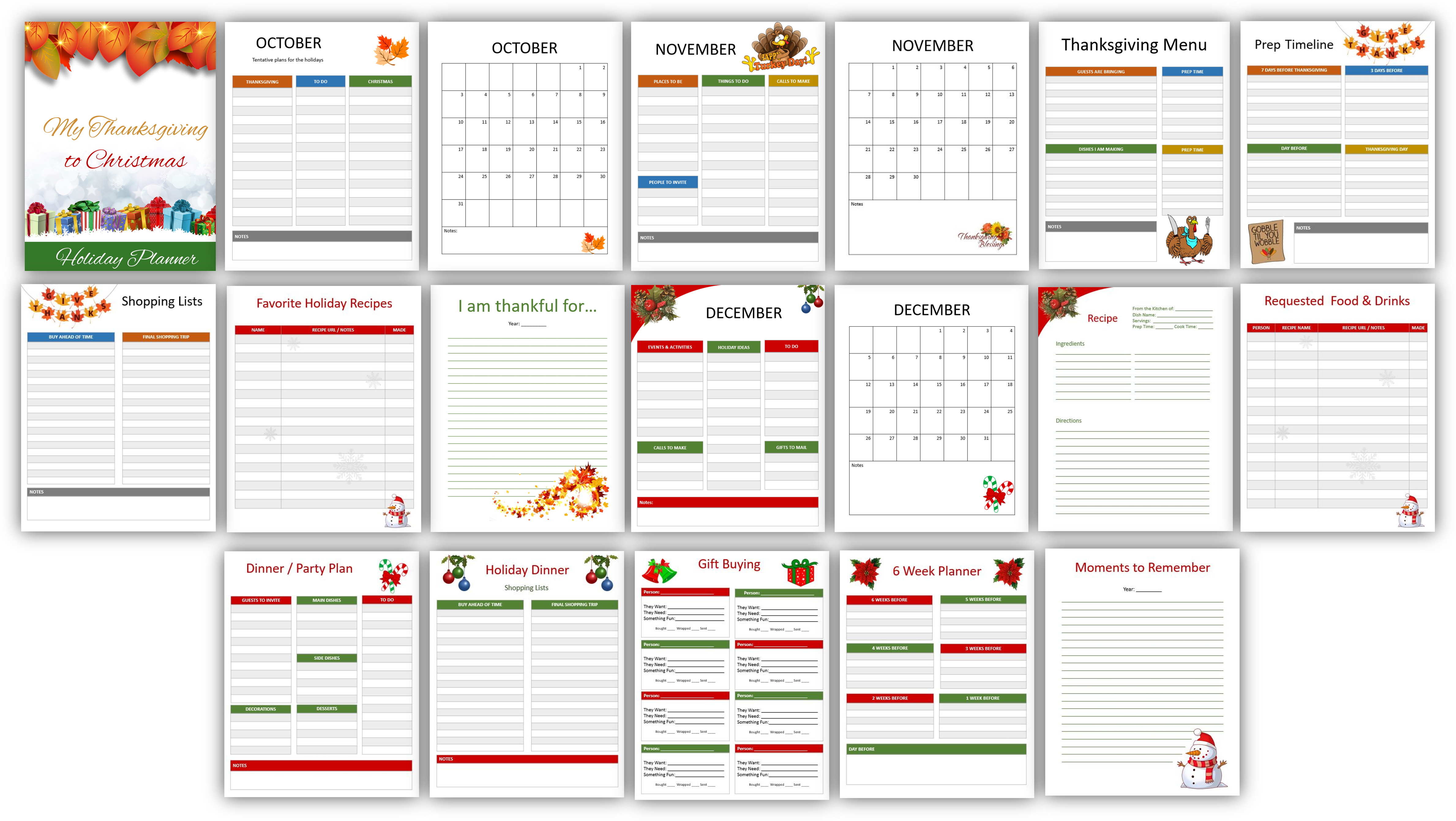 thanksgiving and christmas planner