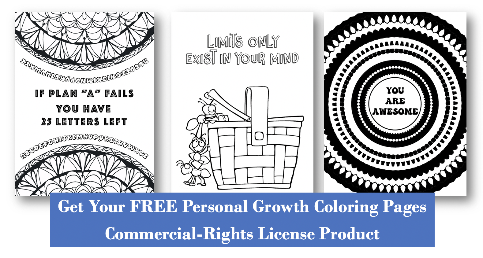 Free Inspirational Coloring Pages PLR with Commercial Use Rights