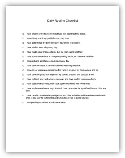 Daily Routine Checklist PLR