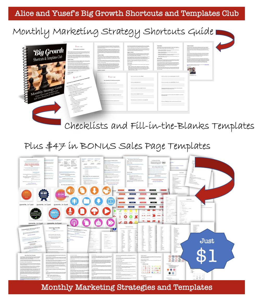 $1 Big Growth Shortcuts and Templates Club