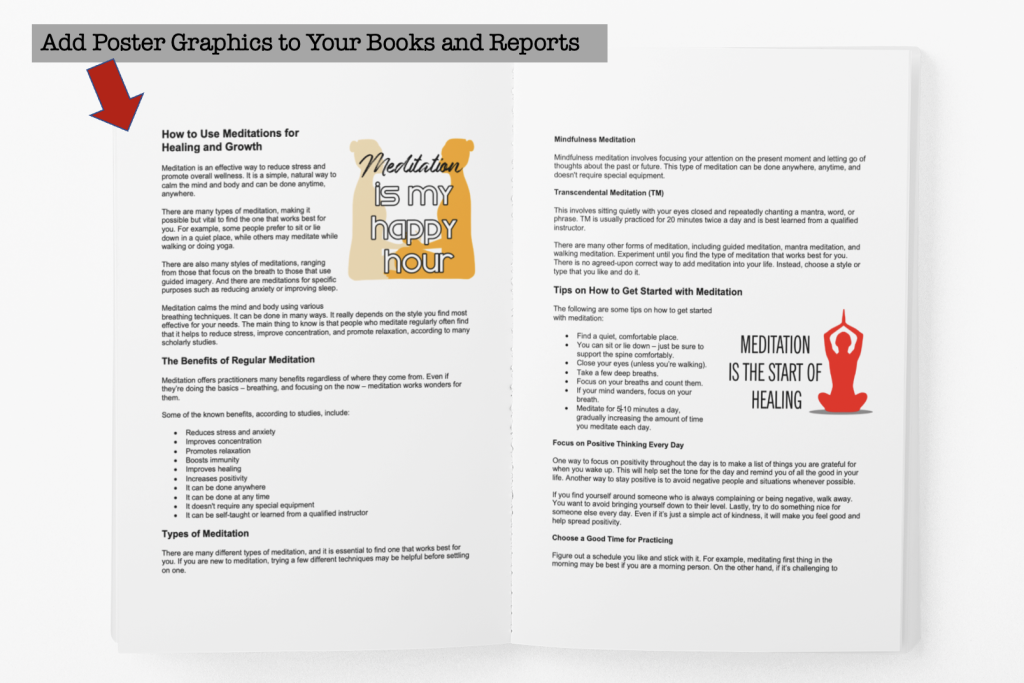 Insert PLR Graphics into Your Books and Reports