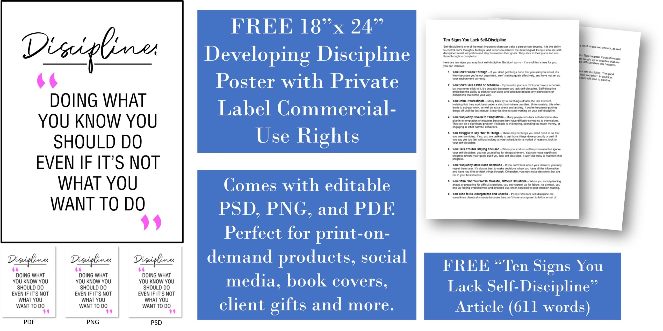 Developing Discipline Free Poster and Articles
