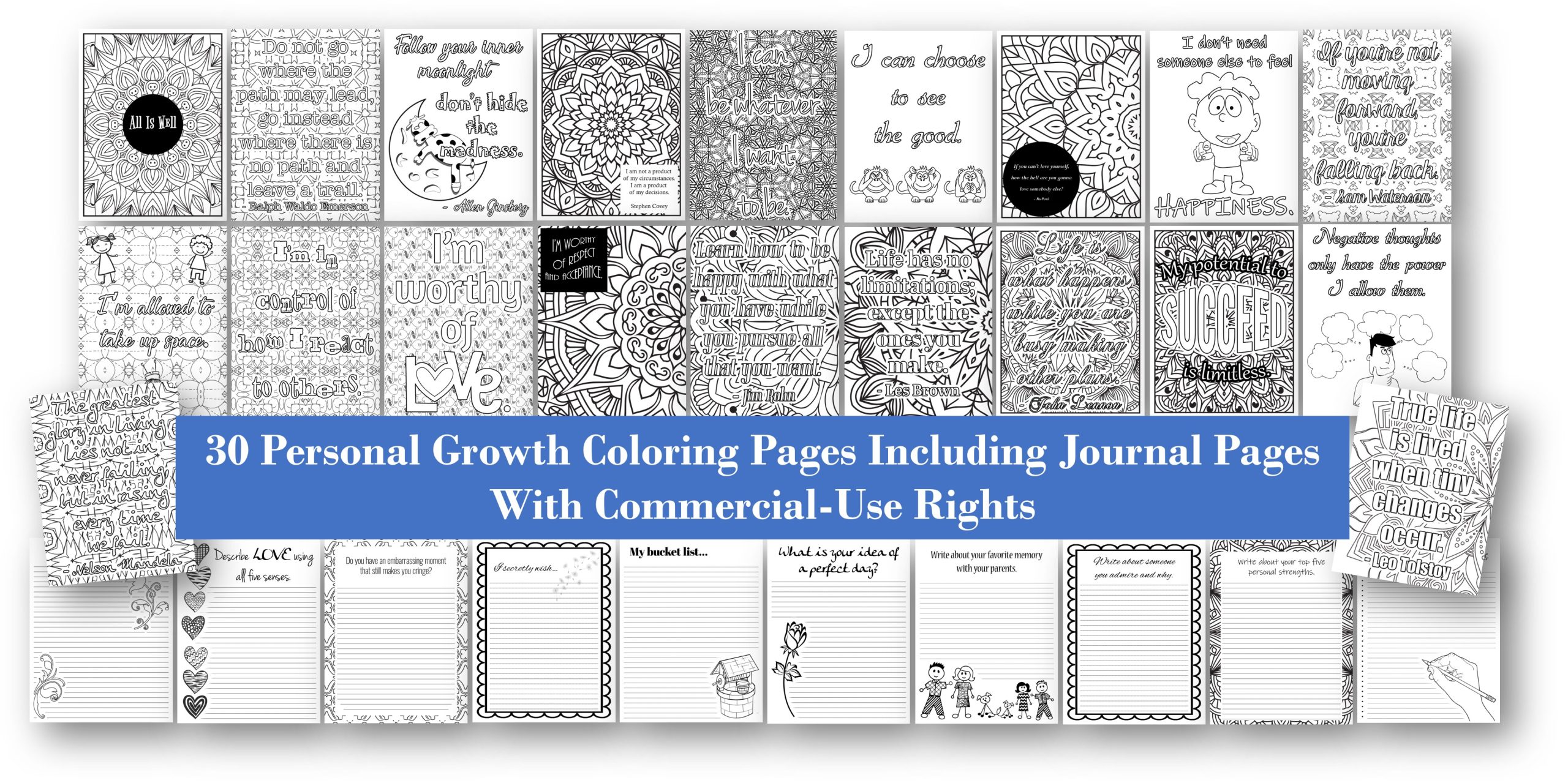 30 Personal Growth Coloring Pages Bump Offer