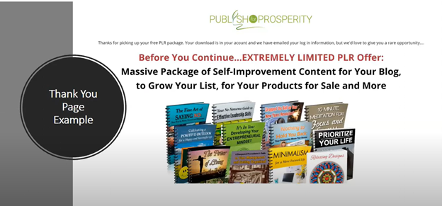 Thank you Page Entrepreneur's Kit Hub