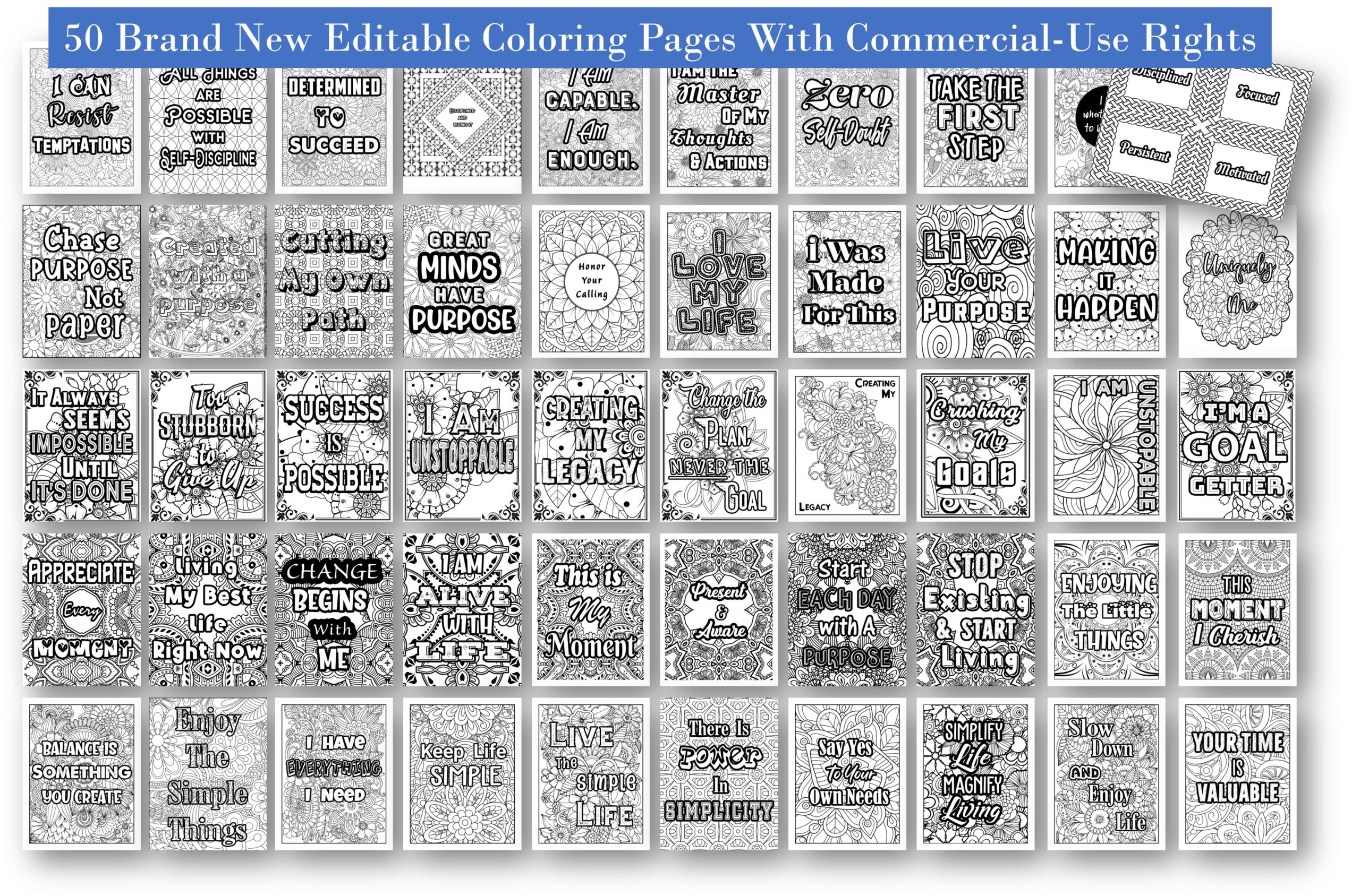 50 Brand New PLR Coloring Pages