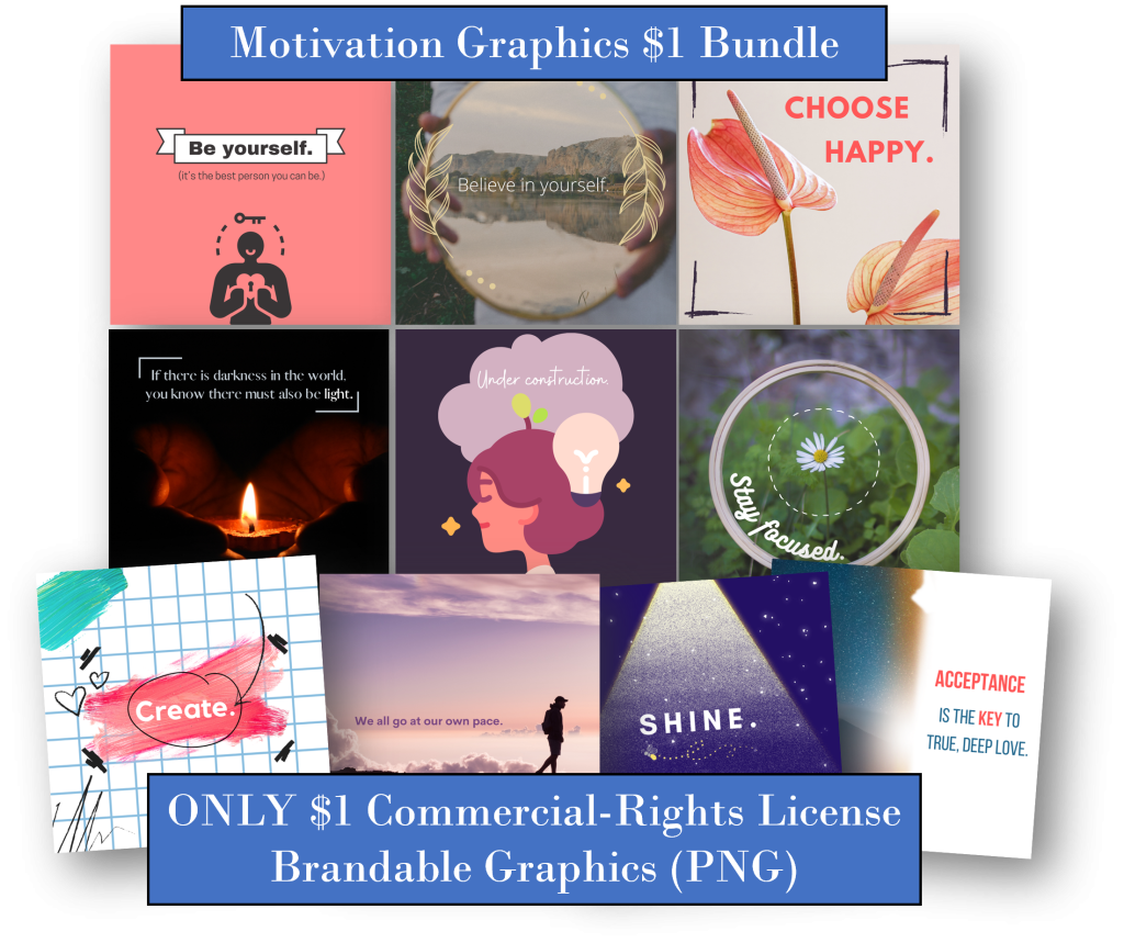 Motivation Graphics 1 Bundle With Commercial Use PLR Rights 