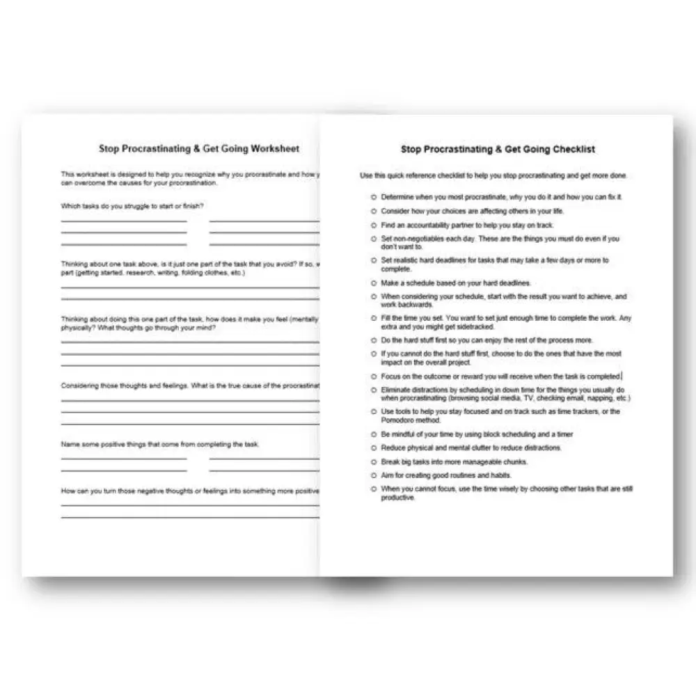 FREE PLR - Stop Procrastinating & Get Going Checklist and Worksheet