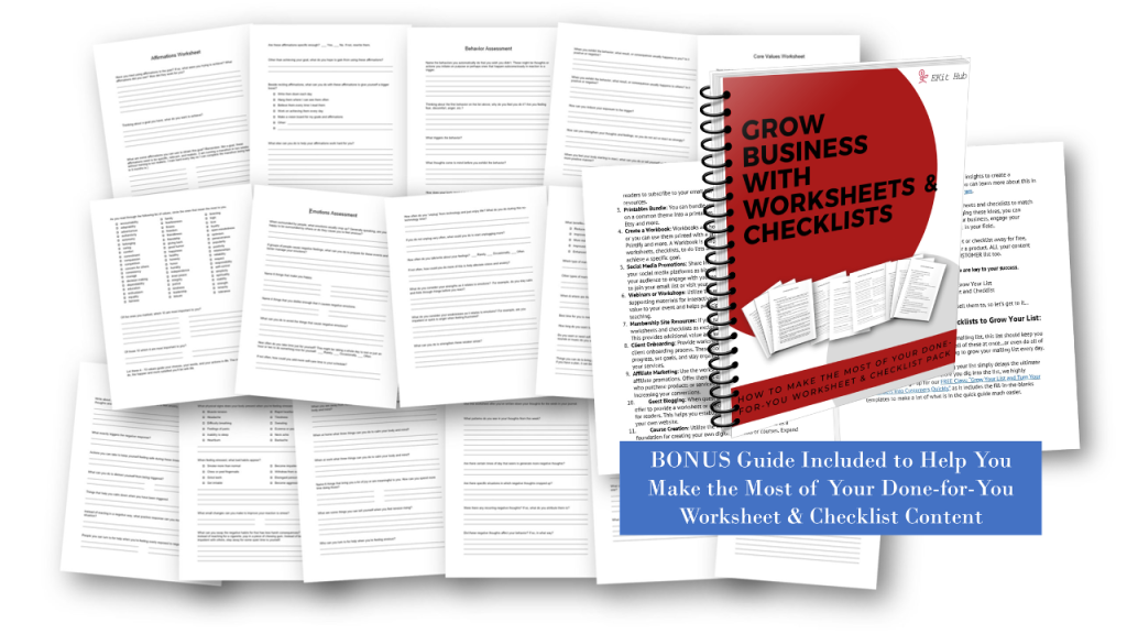 worksheets promo Entrepreneur's Kit Hub