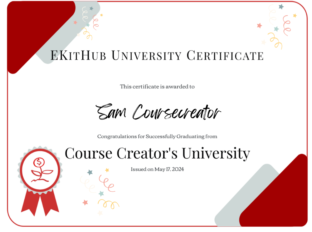 Course Creator's University Completion Certificate