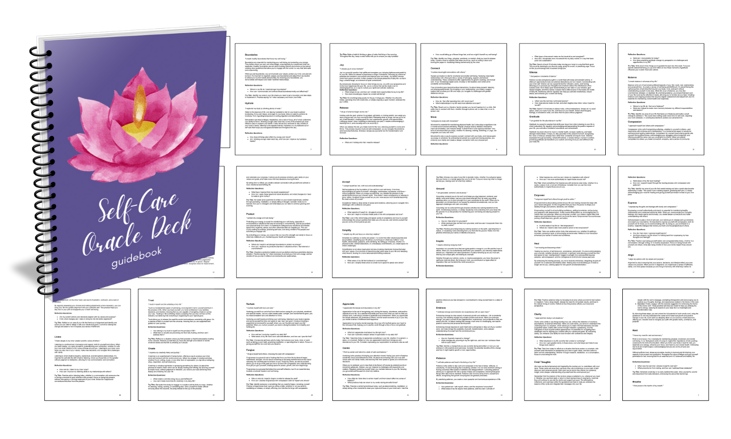 Self-Care Oracle Deck Guidebook with Canva Cover