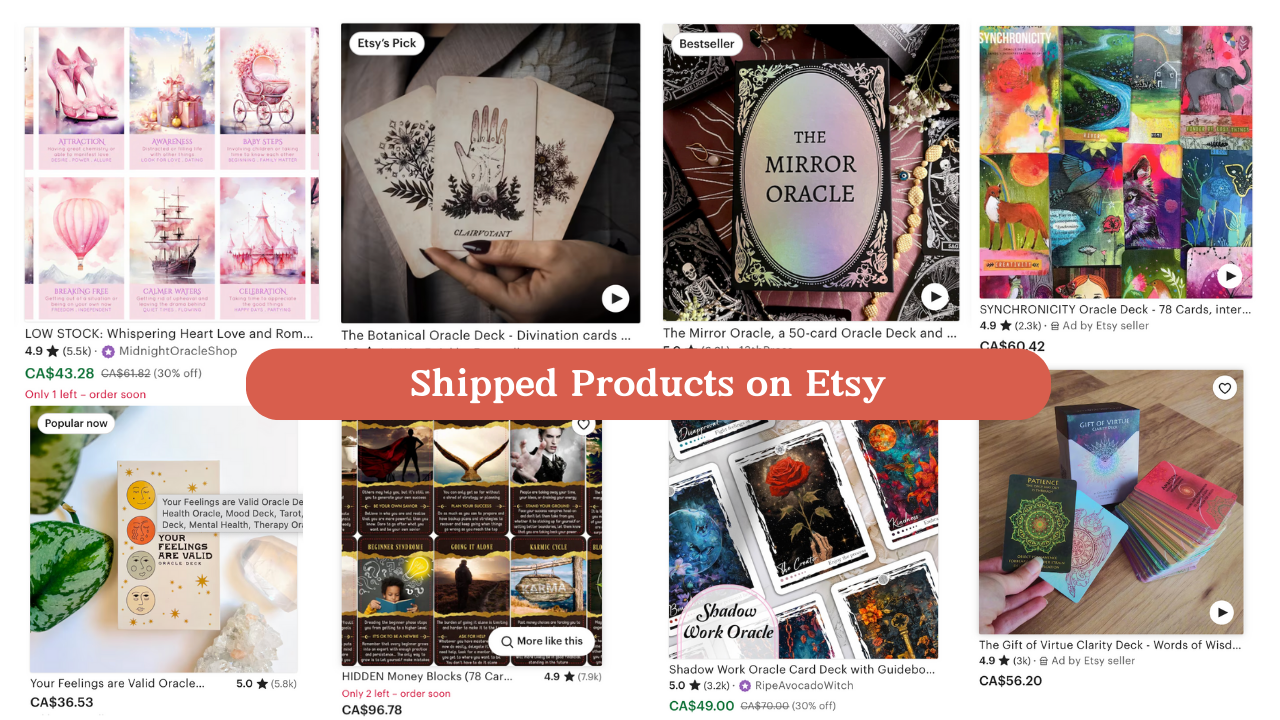 Shipped Oracle Decks are a Hot Seller on Etsy...And Command a Premium