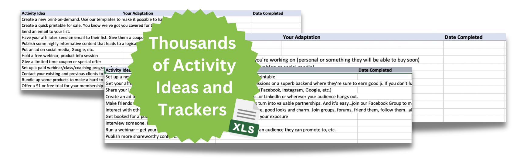 Thousands of Activity Ideas and Trackers