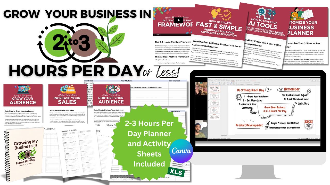 Grow Your Business in 2-3 Hours Per Day OR Less!