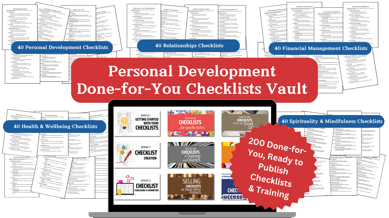 Personal Development Checklists Vault